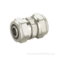 Straight coupling of brass compression fitting